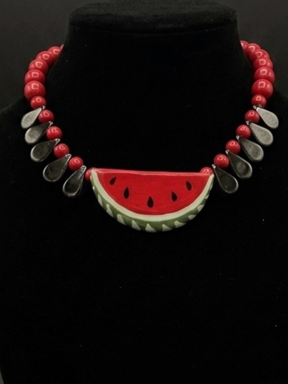#292 Vintage Flying Colors Watermelon Necklace